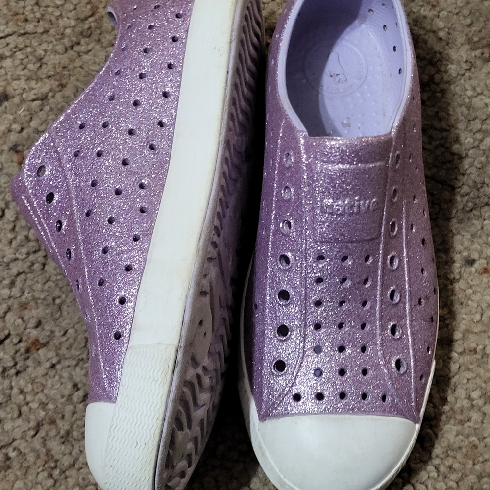 Native Purple Glitter Slip-On Shoes